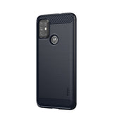 Motorola Moto G10 / G20 / G30 Mofi Brushed Carbon Fiber Fleksibelt Plastik Mobil Cover - Blå