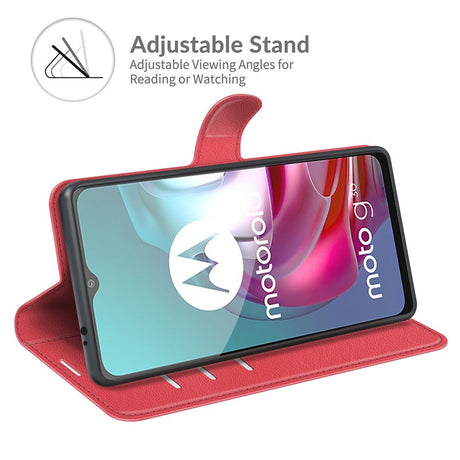 EIDERWOOD Motorola Moto G10 / G20 / G30 - Kunstlæder Flip Cover m. Kortholder & Stander - Rød