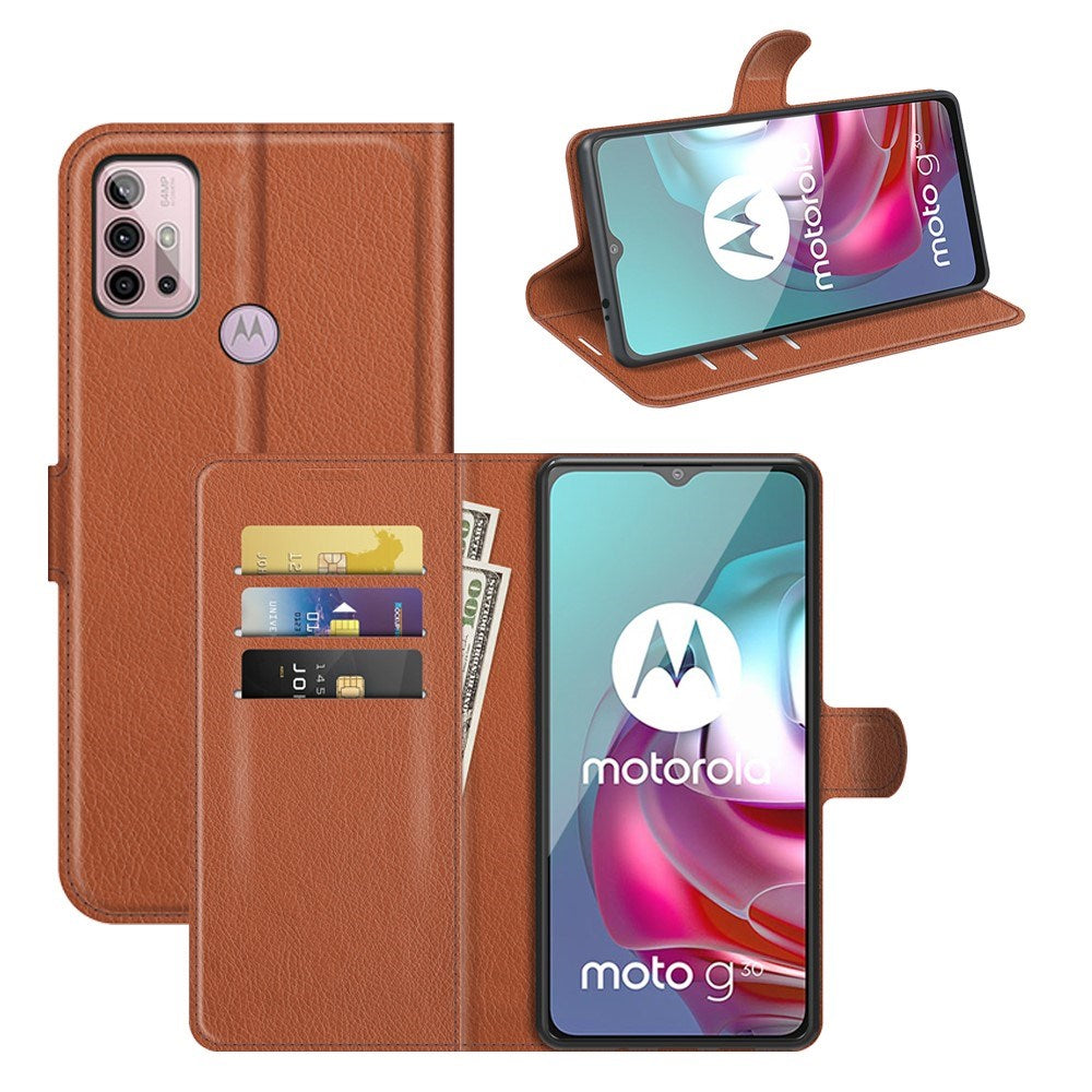 EIDERWOOD Motorola Moto G10 / G20 / G30 - Kunstlæder Flip Cover m. Kortholder & Stander - Brun