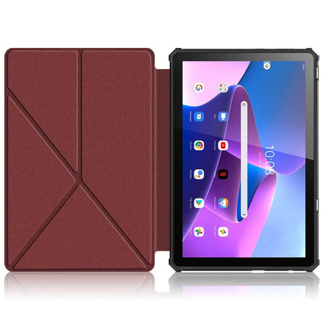 Lenovo Tab M10 (3. Gen) 10.1" (TB-328F/TB-328X) Fleksibelt Origami Flip Cover -Rød