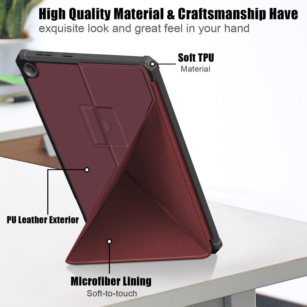 Lenovo Tab M10 (3. Gen) 10.1" (TB-328F/TB-328X) Fleksibelt Origami Flip Cover -Rød