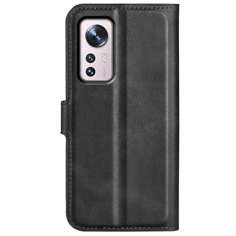 EIDERWOOD Xiaomi 12 / 12X Kunstlæder Mobil Cover m. Pung & Ståfunktion - Sort