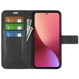 EIDERWOOD Xiaomi 12 / 12X Kunstlæder Mobil Cover m. Pung & Ståfunktion - Sort