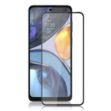 Motorola Moto G22 - Hærdet Skærmbeskyttelsesglas - Full Fit - Gennemsigtig / Sort