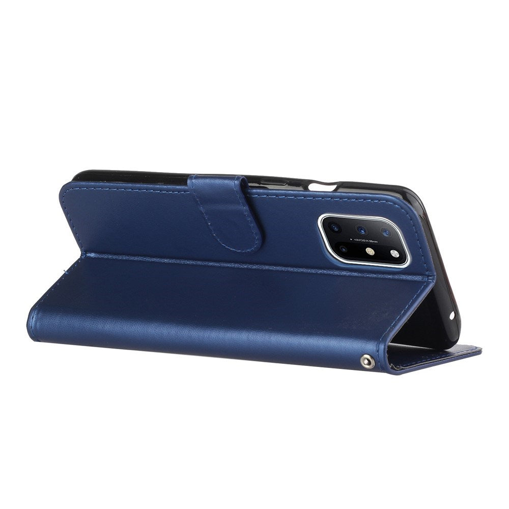 EIDERWOOD OnePlus 8T Kunstlæder Flip Cover m. Strop & Pung - Blå