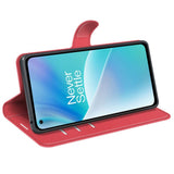 EIDERWOOD - OnePlus Nord 2T (5G) - Kunstlæder Flip Cover m. Kortholder & Ståfunktion - Rød