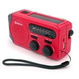 Denver Nødradio m. Indbygget Solcelleopladning & AM / FM Radio & Lommelygte - Rød