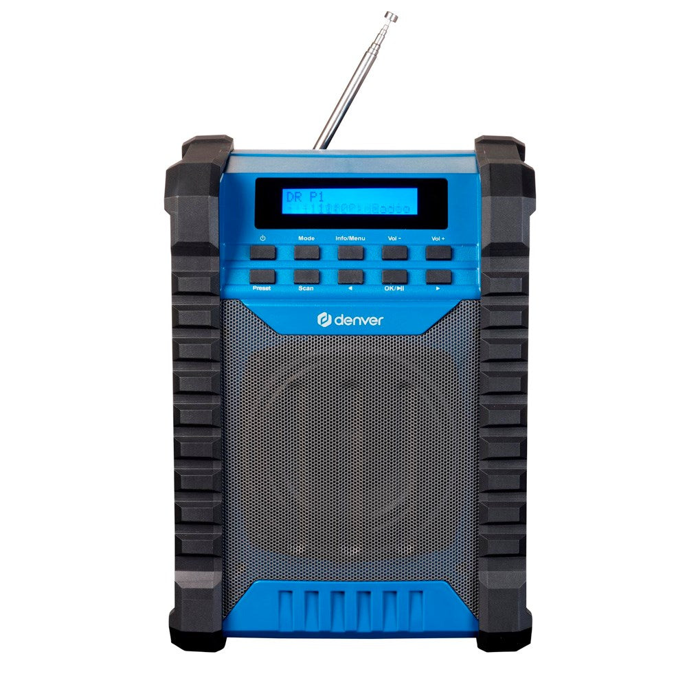 Denver Håndværker Højtaler m. Bluetooth & DAB / FM Radio - Sort / Blå