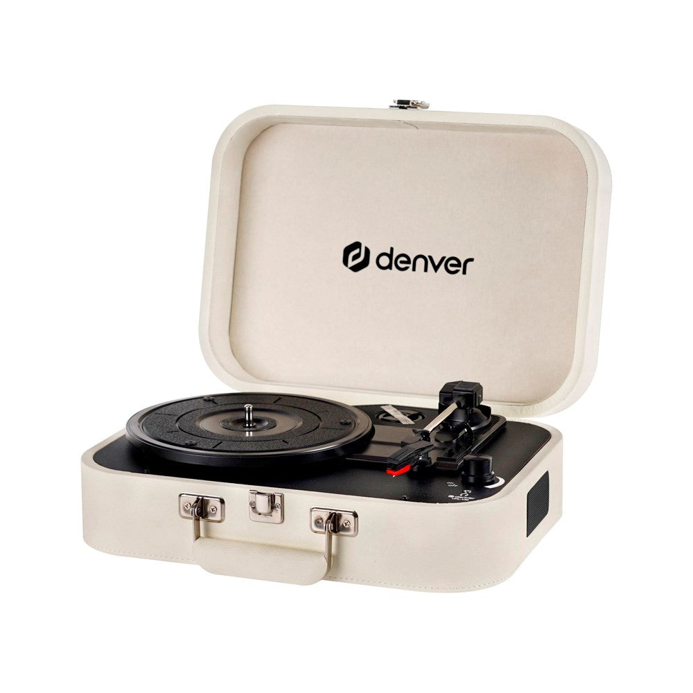 Denver VPL-130 Pladespiller - 2 x 10W Indbyggede Højtalere - Optagelsessoftware - Beige