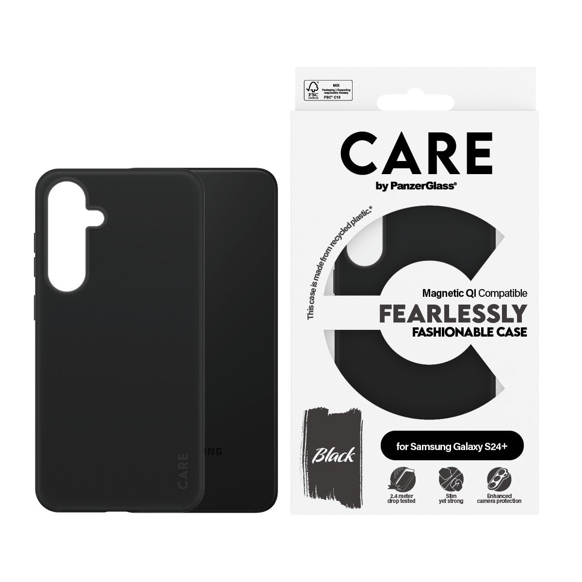 Samsung Galaxy S24+ (Plus) CARE by PanzerGlass FASHION Fearlessly Fashionable Case - Black