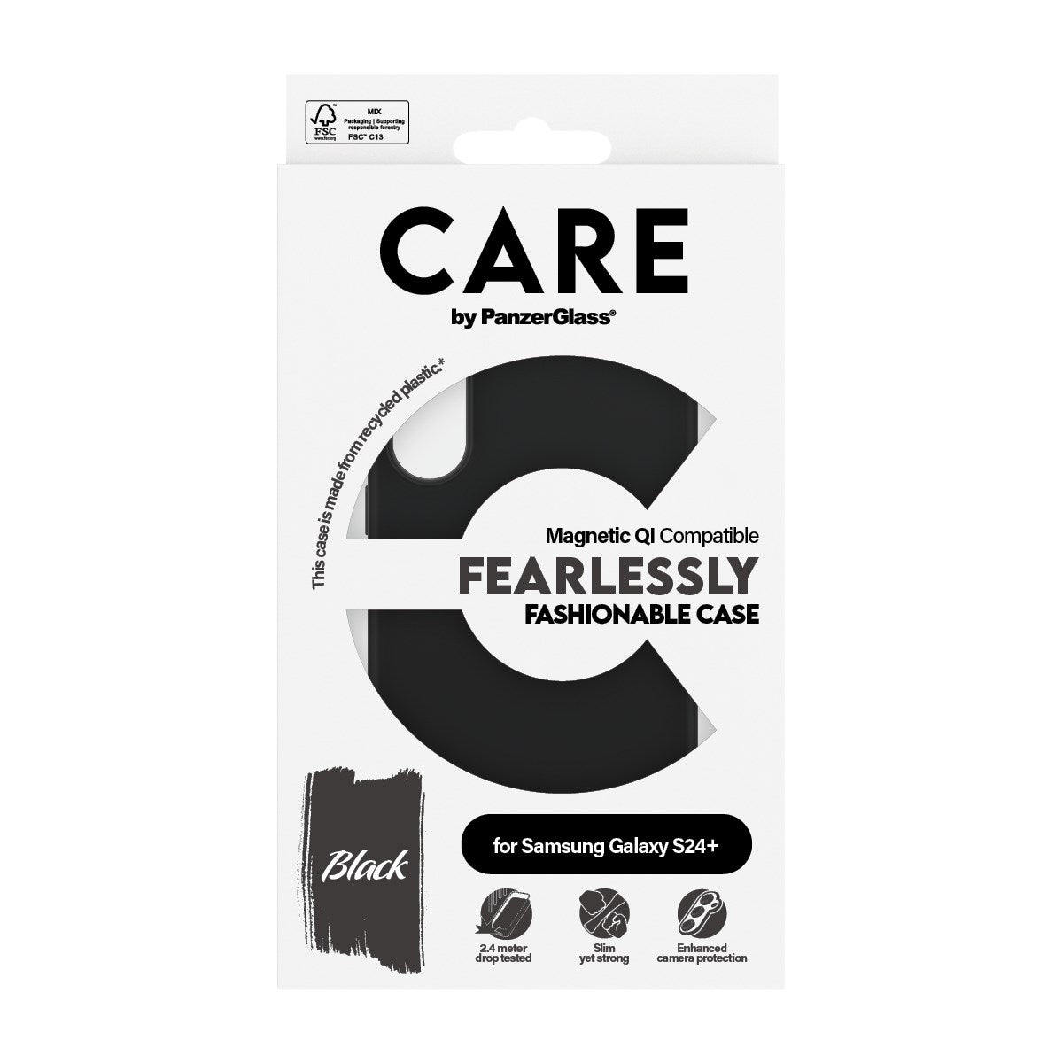 Samsung Galaxy S24+ (Plus) CARE by PanzerGlass FASHION Fearlessly Fashionable Case - Black