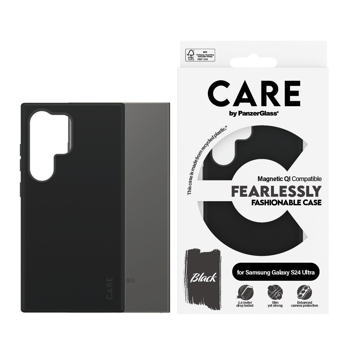 Samsung Galaxy S24 Ultra CARE by PanzerGlass FASHION Fearlessly Fashionable Case - Black