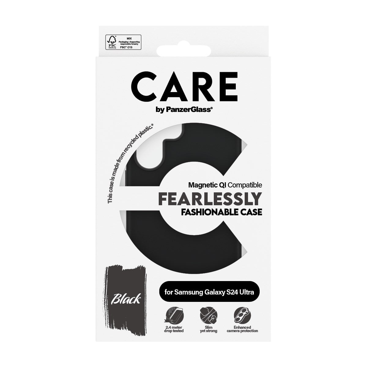 Samsung Galaxy S24 Ultra CARE by PanzerGlass FASHION Fearlessly Fashionable Case - Black