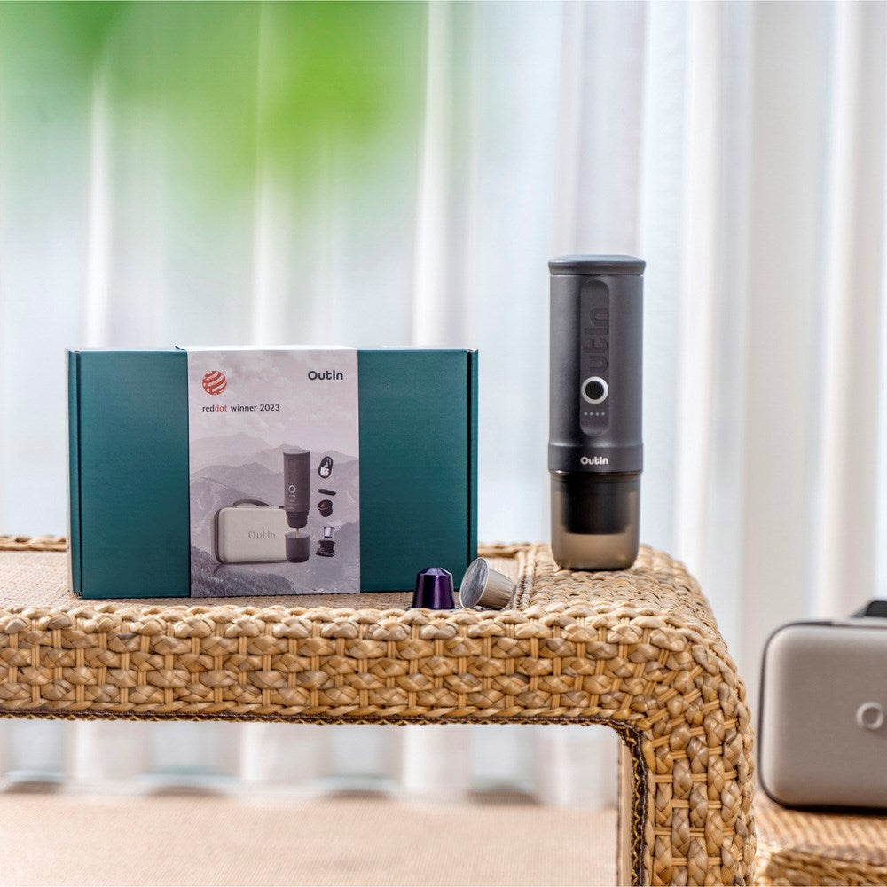 OutIn - Bærbar Espresso Kaffemaskine Sæt - Space Grey