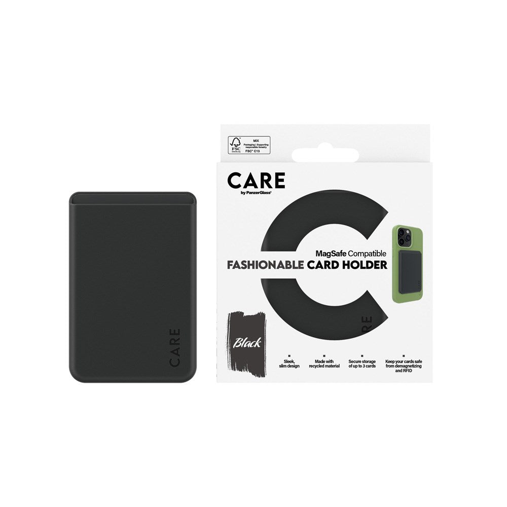 CARE by PanzerGlass - Kortholder til Mobil - MagSafe Kompatibel - Sort