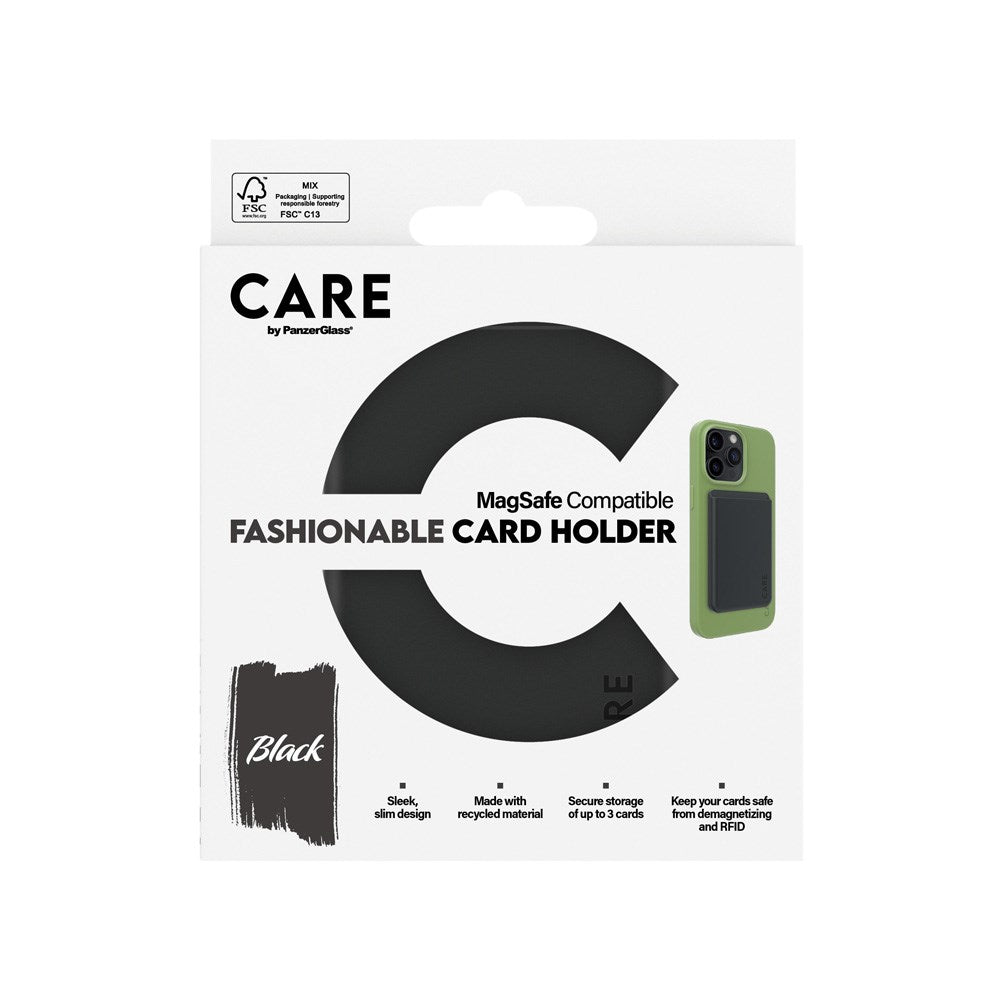 CARE by PanzerGlass - Kortholder til Mobil - MagSafe Kompatibel - Sort