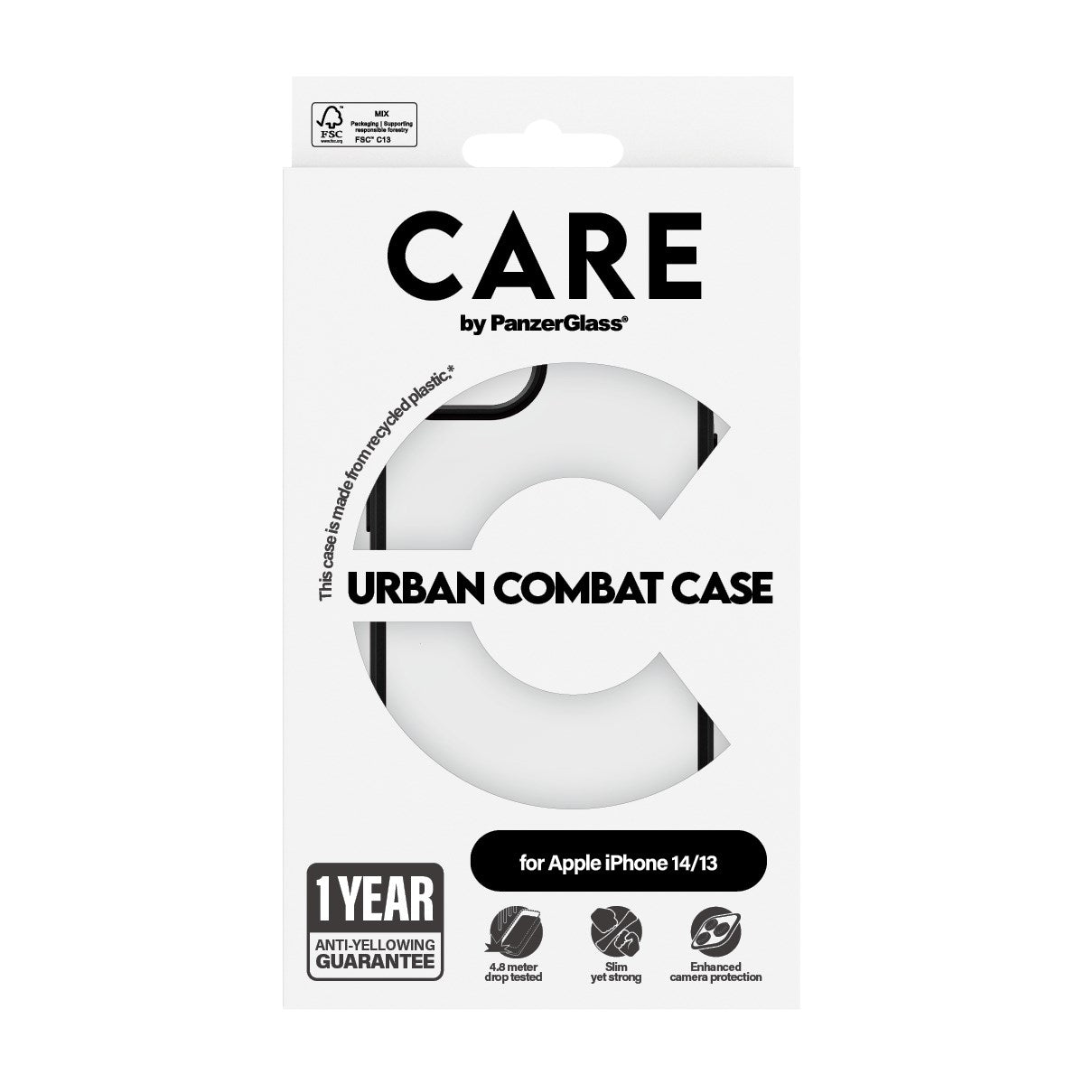 iPhone 14 / 13 CARE by PanzerGlass FLAGSHIP Urban Combat Case - Transparent