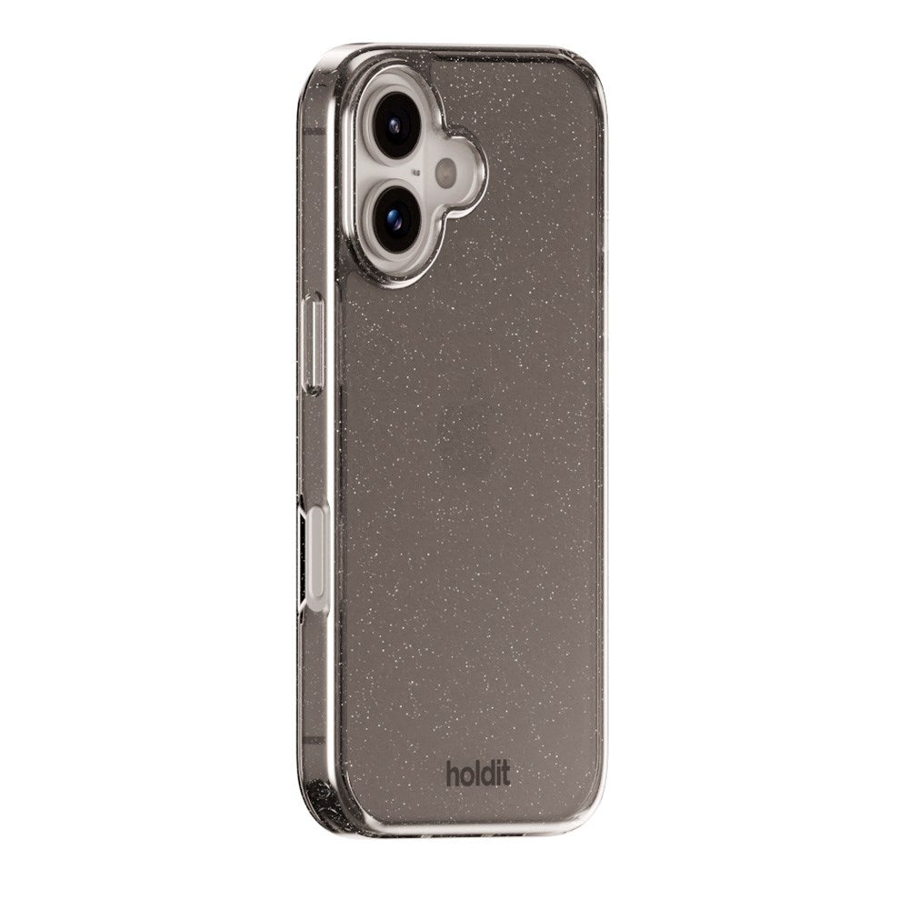 iPhone 16 Holdit Glitter Cover - Sort