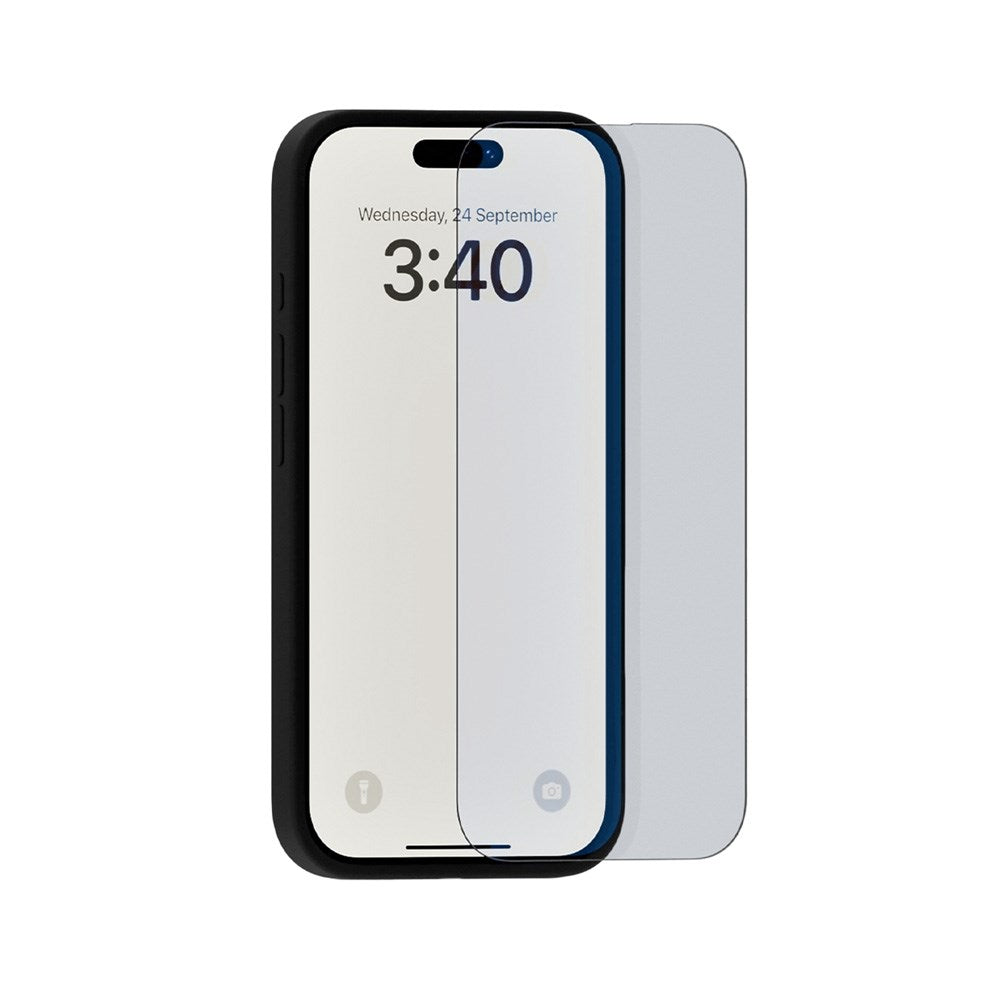 Holdit iPhone 16 / 15 / 15 Pro Hærdet Glas Skærmbeskyttelse 9H - Case Friendly - Gennemsigtig