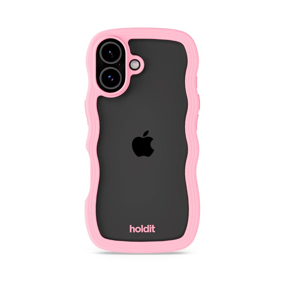 iPhone 17 Holdit Wavy Cover - Pink / Transparent
