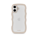 iPhone 17 Holdit Wavy Cover - Light Beige / Transparent