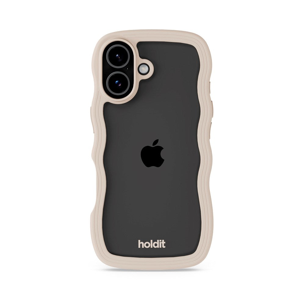 iPhone 17 Holdit Wavy Cover - Light Beige / Transparent