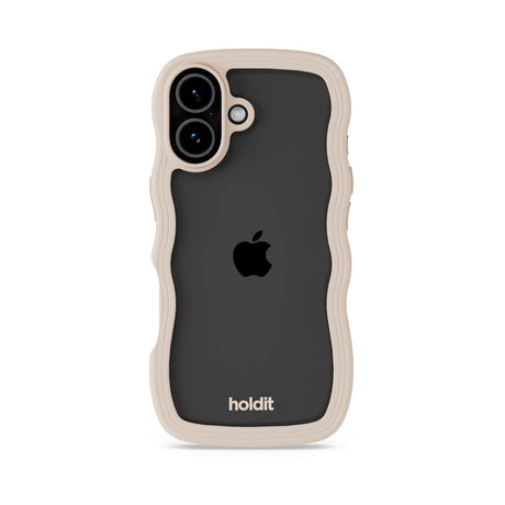 iPhone 17 Holdit Wavy Cover - Light Beige / Transparent