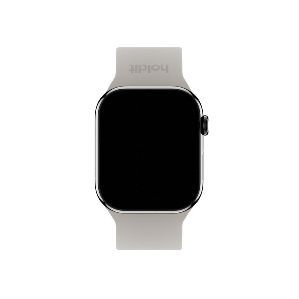 Apple Watch (38/40/SE/41/42mm) Holdit Silikone Rem m. Spændelukning - Taupe