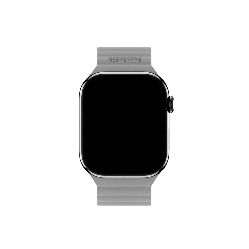Apple Watch (38/40/SE/41/42mm) Holdit Silikone Rem m. Magnetlukning - Grå / Blå