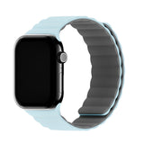 Apple Watch (42/44/SE/45/46/49mm) Holdit Silikone Rem m. Magnetlukning - Grå / Blå