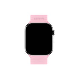 Apple Watch (42/44/SE/45/46/49mm) Holdit Silikone Rem m. Magnetlukning - Lyserød / Beige