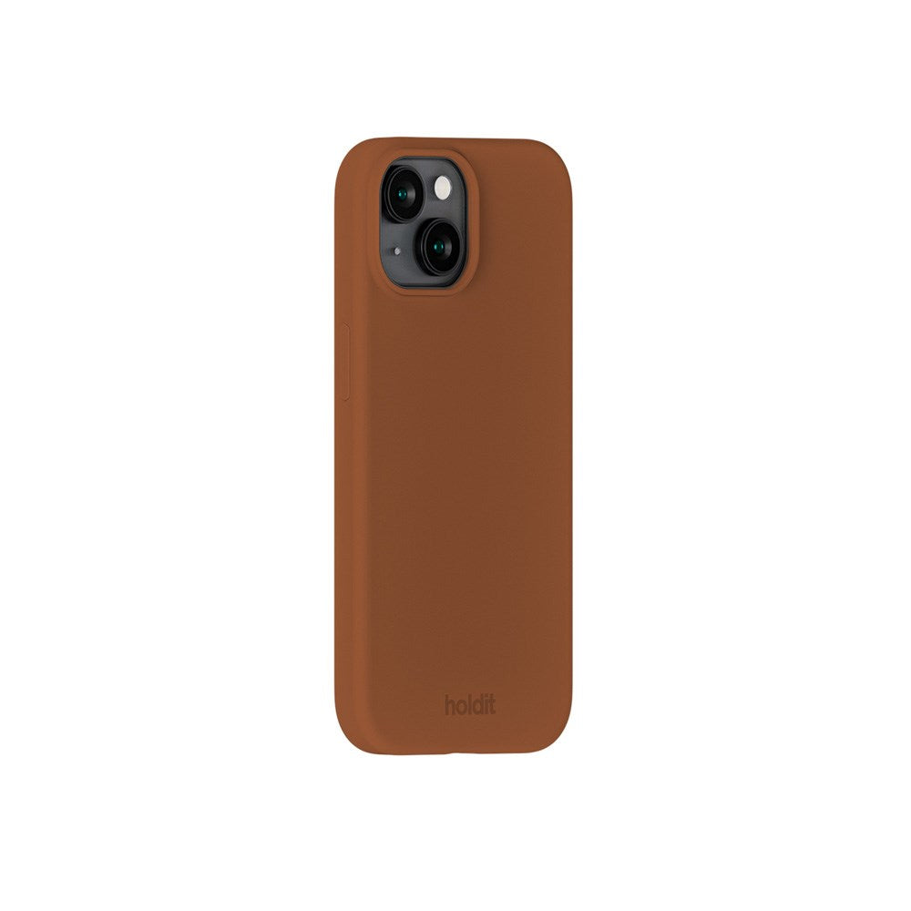Holdit iPhone 15 Soft Touch Silikone Mobil Cover - Almond Brown