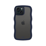 iPhone 17e / 16e / 15 / 14 / 13 Holdit Wavy Cover - Midnight Blue / Transparent - (DEMO)
