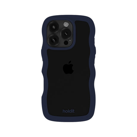 iPhone 16 Pro Holdit Wavy Cover - Midnight Blue / Transparent