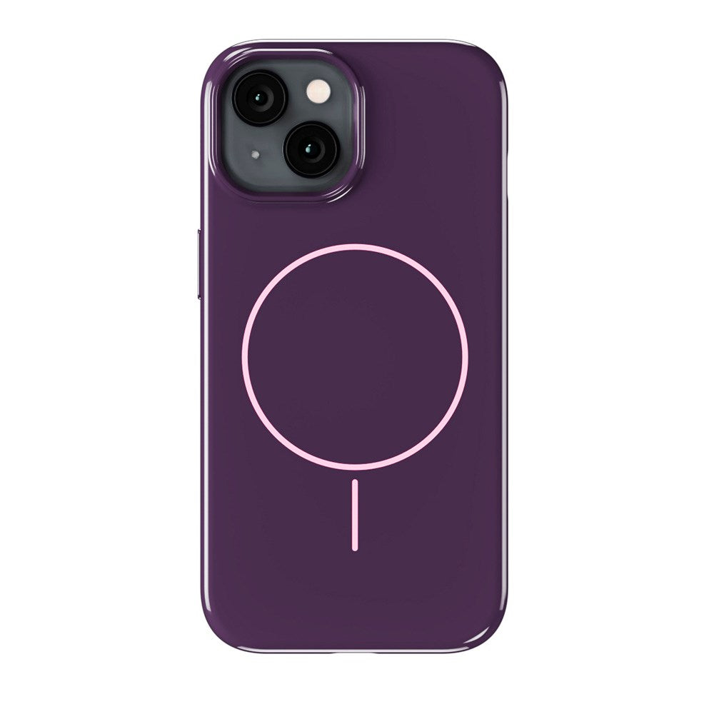 iPhone 16e / 15 / 14 / 13 Holdit Mono Case - MagSafe Kompatibel - Deep Plum / Pink