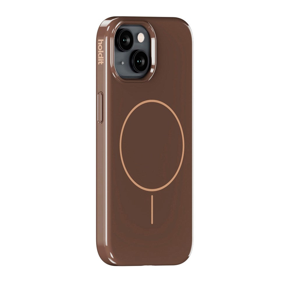 iPhone 17e / 16e / 15 / 14 / 13 Holdit Mono Case - MagSafe Kompatibel - Chocolate / Beige