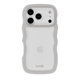 iPhone 18 Pro / 17 Pro Holdit Wavy Cover - Wool Grey / Transparent