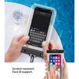 Tech-Protect Universal Waterproof Case Etui - Sort / Gennemsigtig (Maks. Mobil: 163 x 90 x 10 mm)