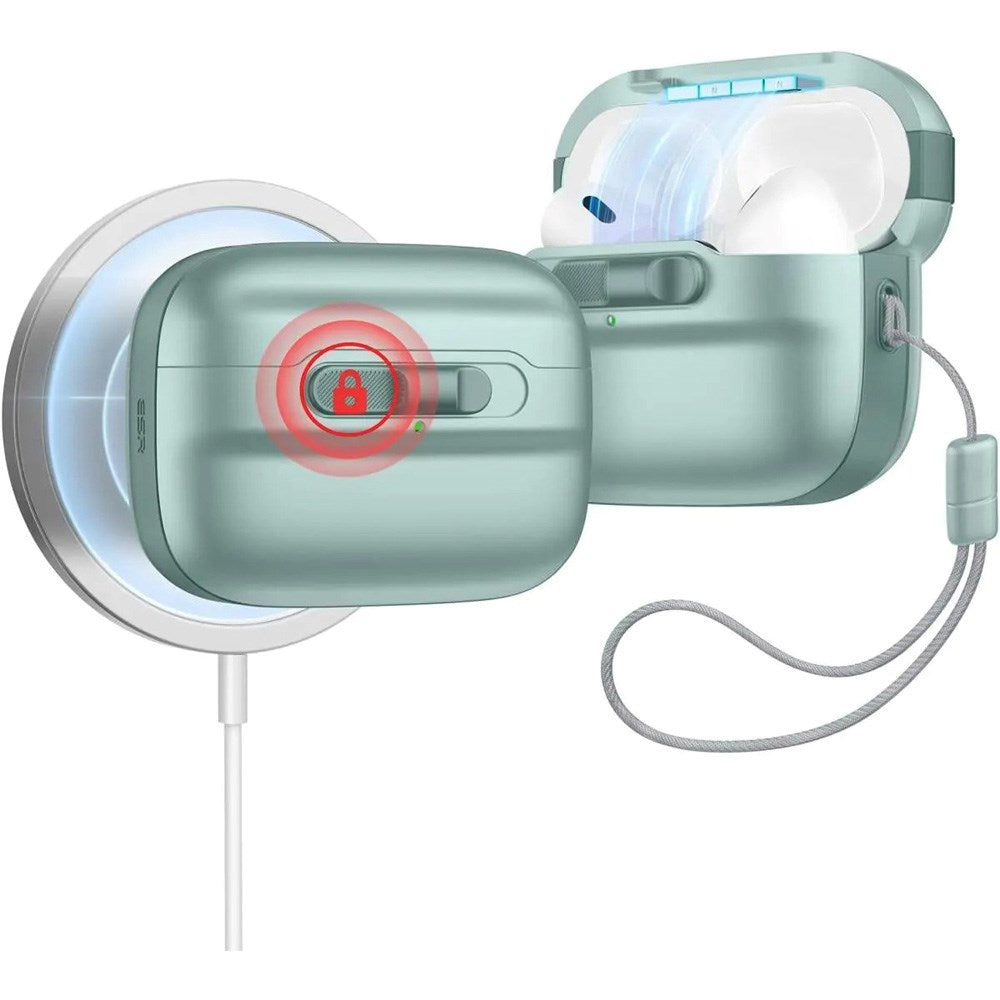 AirPods Pro (1. & 2. Gen.) ESR Pulse Cover m. Lås - MagSafe Kompatibel - Grøn