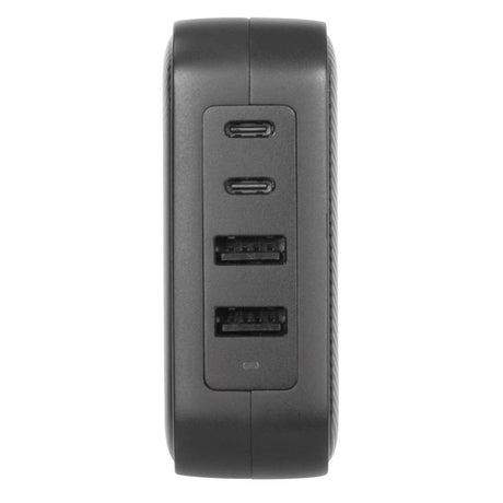 Targus 100W PD Vægoplader m. 2 x USB-C, 2 x USB-A og Rejseadaptere - Sort