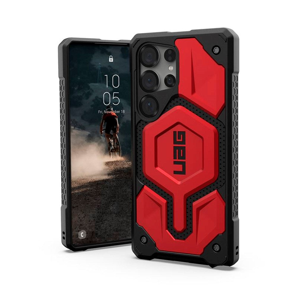 UAG Samsung Galaxy S25 Ultra MONARCH Pro Series Bagside Cover - MagSafe Kompatibel - Rød / Sort