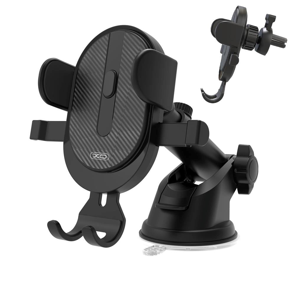 XO C60 Mobilholder til Bilens Instrumentbræt og Ventilationsanlæg - Maks Mobil: 60 - 93mm - Sort
