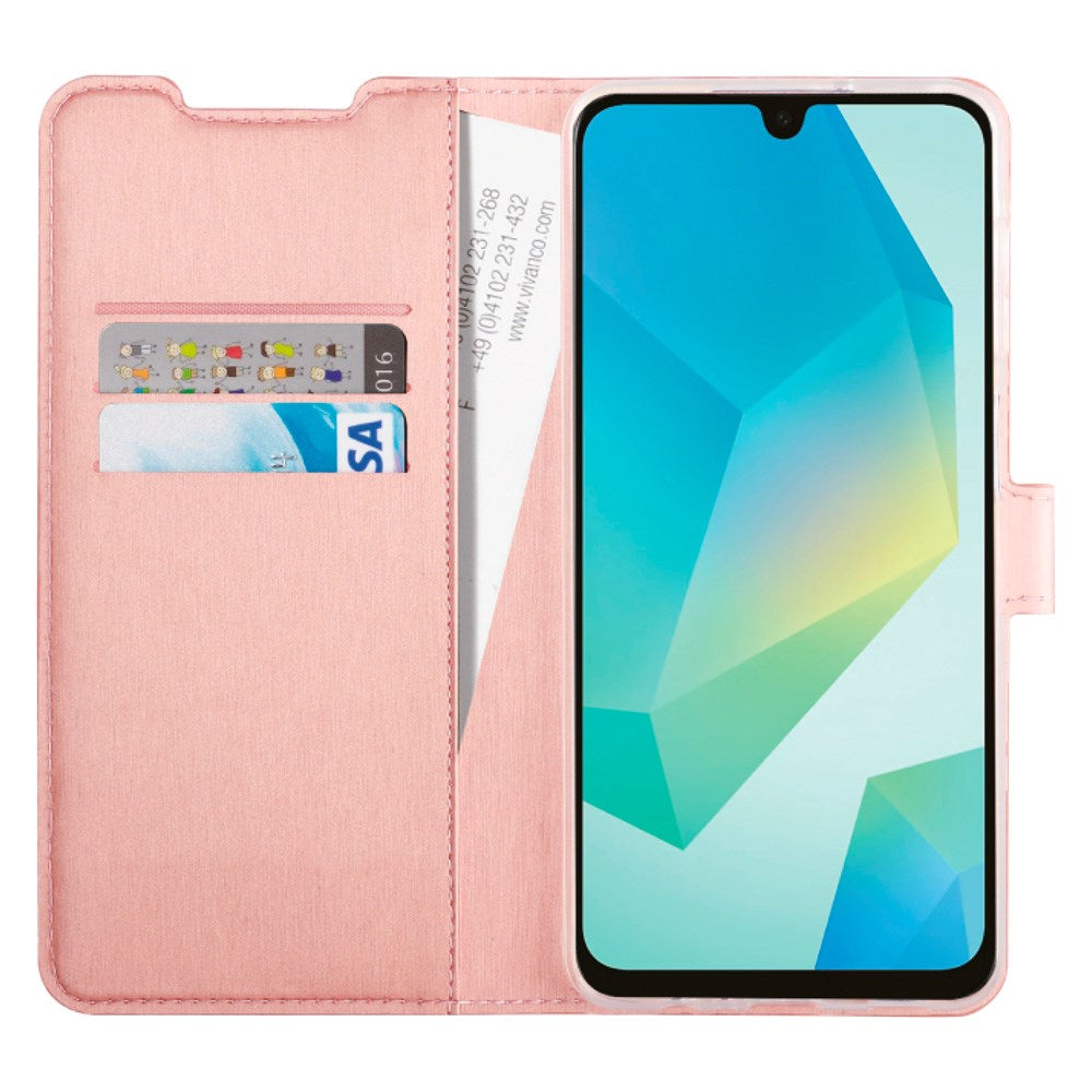 Samsung Galaxy A16 - Vivanco Classic Wallet Flip Cover - Pung - Lyserød