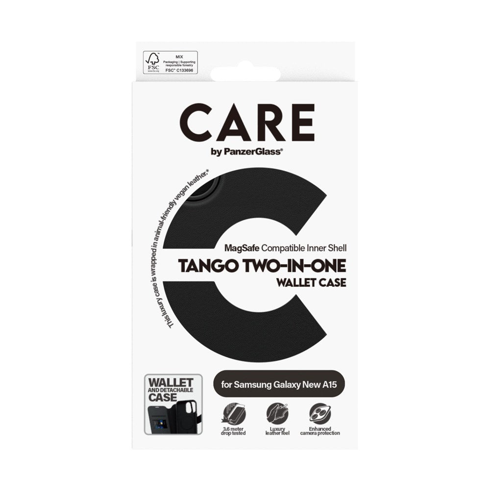 Samsung Galaxy A16 CARE by PanzerGlass Feature Tango 2-in-1 m. Pung Mobil Cover - Sort