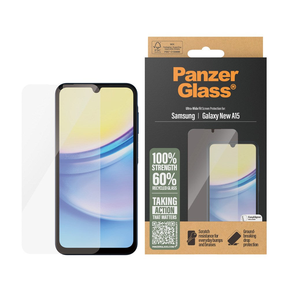 PanzerGlass Samsung Galaxy A16 Ultra Wide Fit Beskyttelsesglas - Platinum Strength - Gennemsigtig