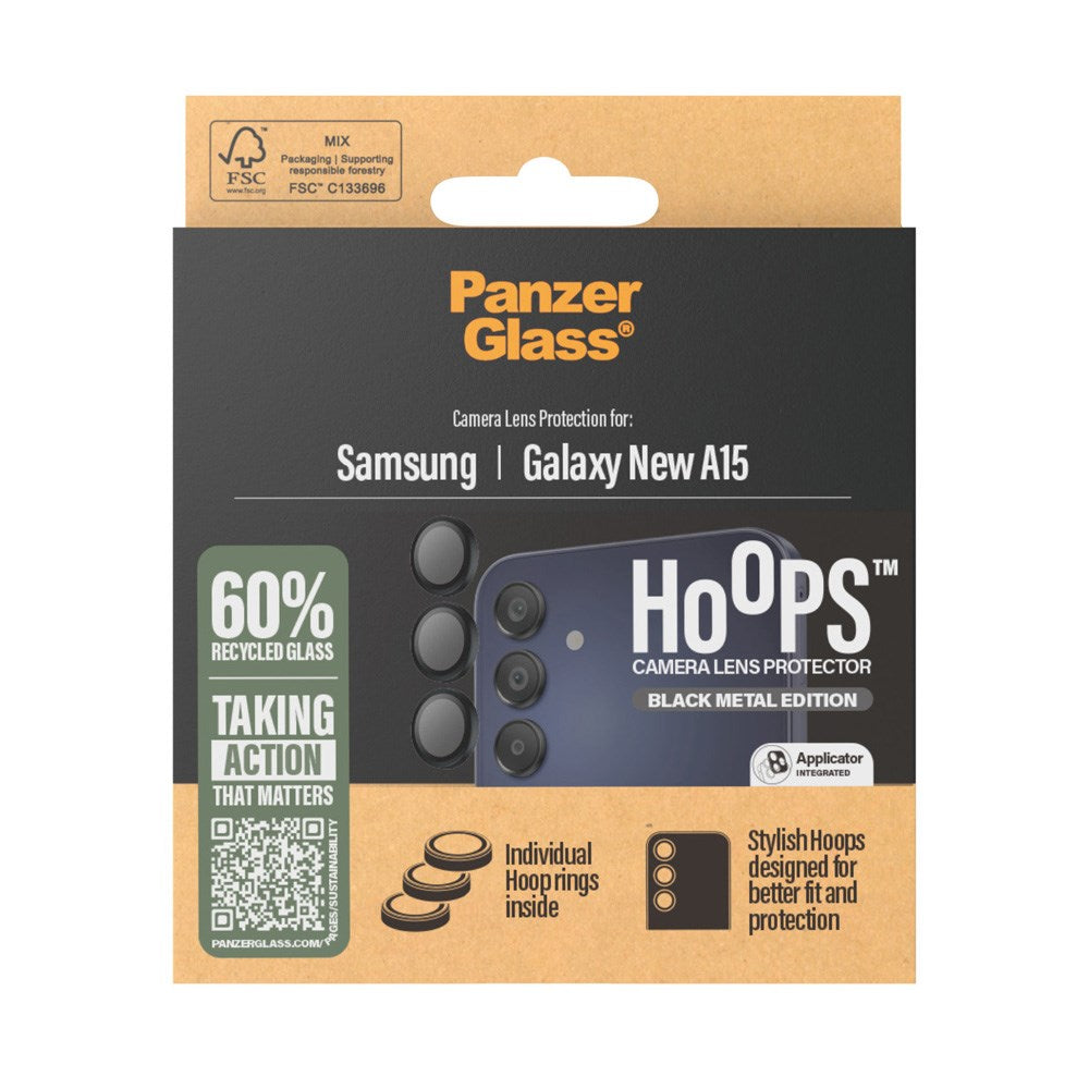 PanzerGlass Samsung Galaxy A16 Hoops - Beskyttelse til Kamera - Gennemsigtig / Sort