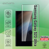 4smarts Samsung Galaxy S23 Ultra Second Glass X-Pro Clear Hærdet Glas m. Monteringsramme - Case Friendly - Sort Kant