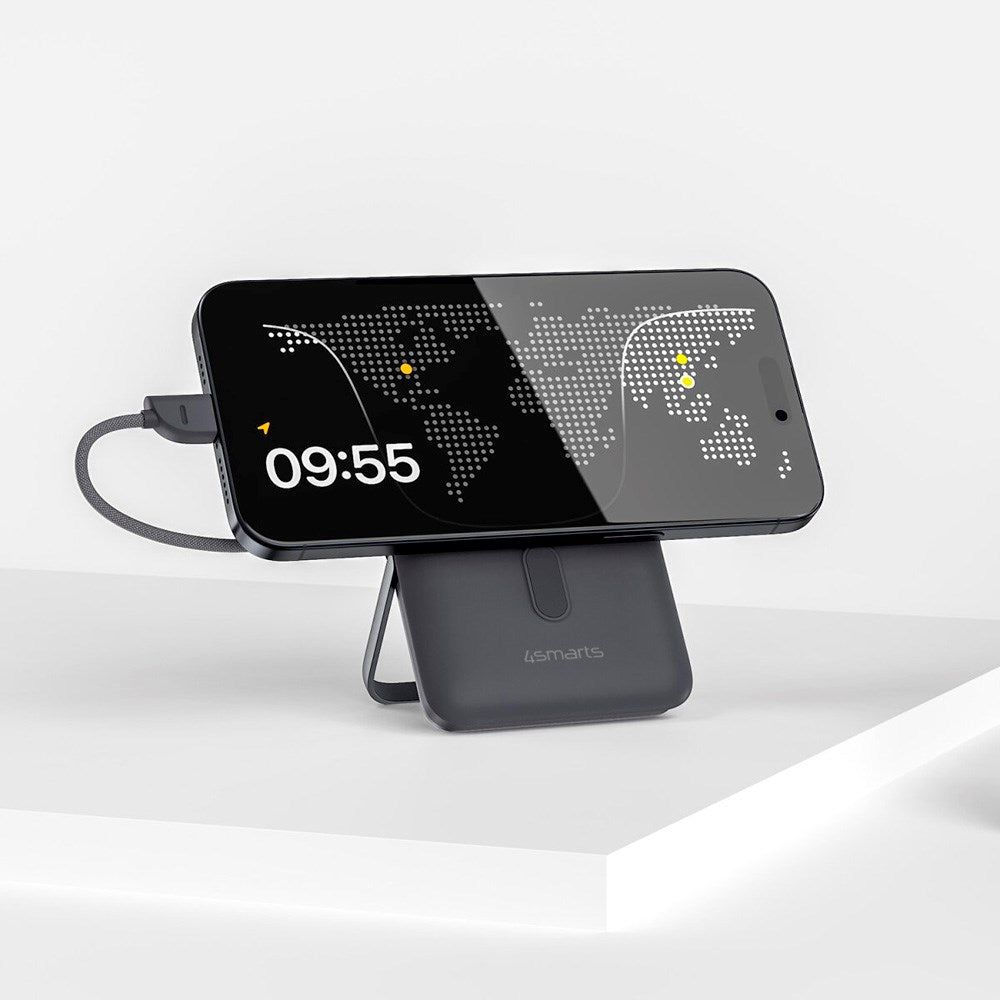 4smarts - Enterprise Pocket 10.000 mAh Trådløs PowerBank - 22.5W - Space Grey