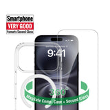 iPhone 17 Pro - 4Smarts 360° Beskyttelsessæt m. Cover & Skærmbeskyttelsesglas - MagSafe Kompatibel - Gennemsigtig