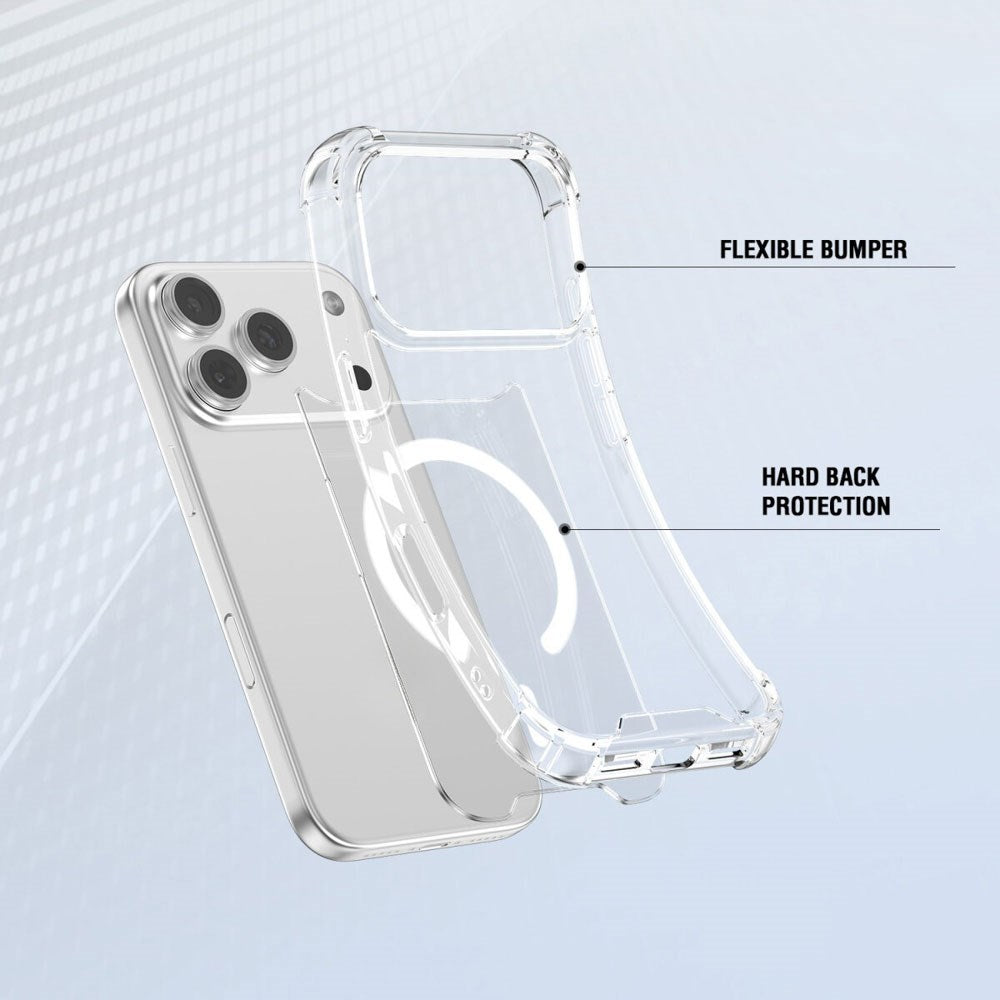 4Smarts iPhone 17 Pro IBIZA Hybrid Case - MagSafe Kompatibel - Gennemsigtig